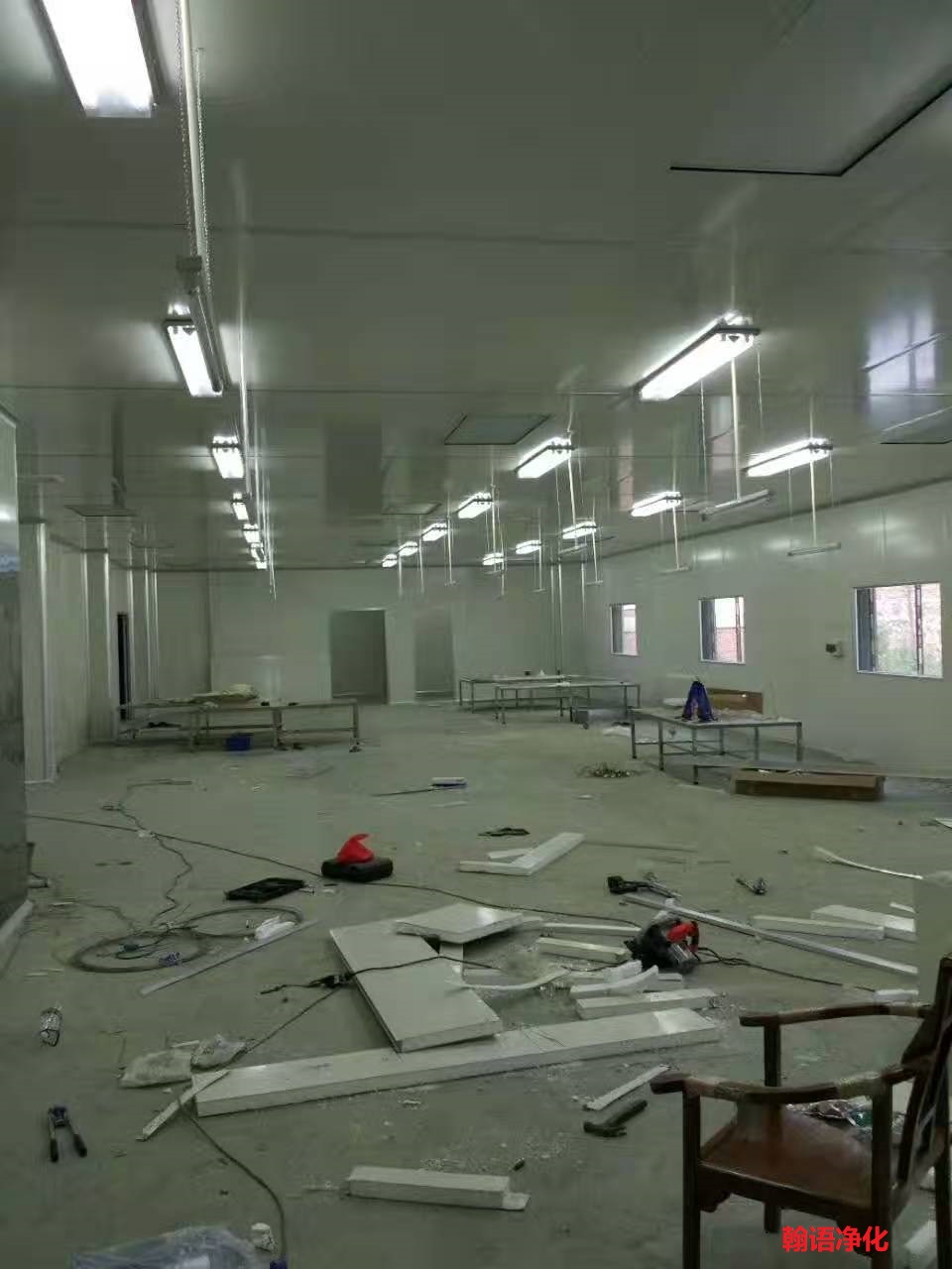 保定电子厂净化施工现场